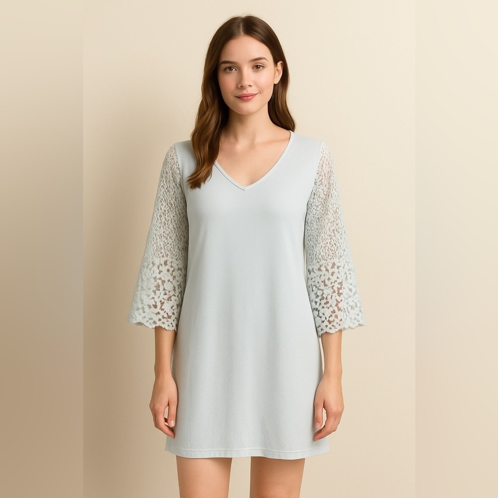 Francesca's Ayla Light Blue Lace Dress Size XS.